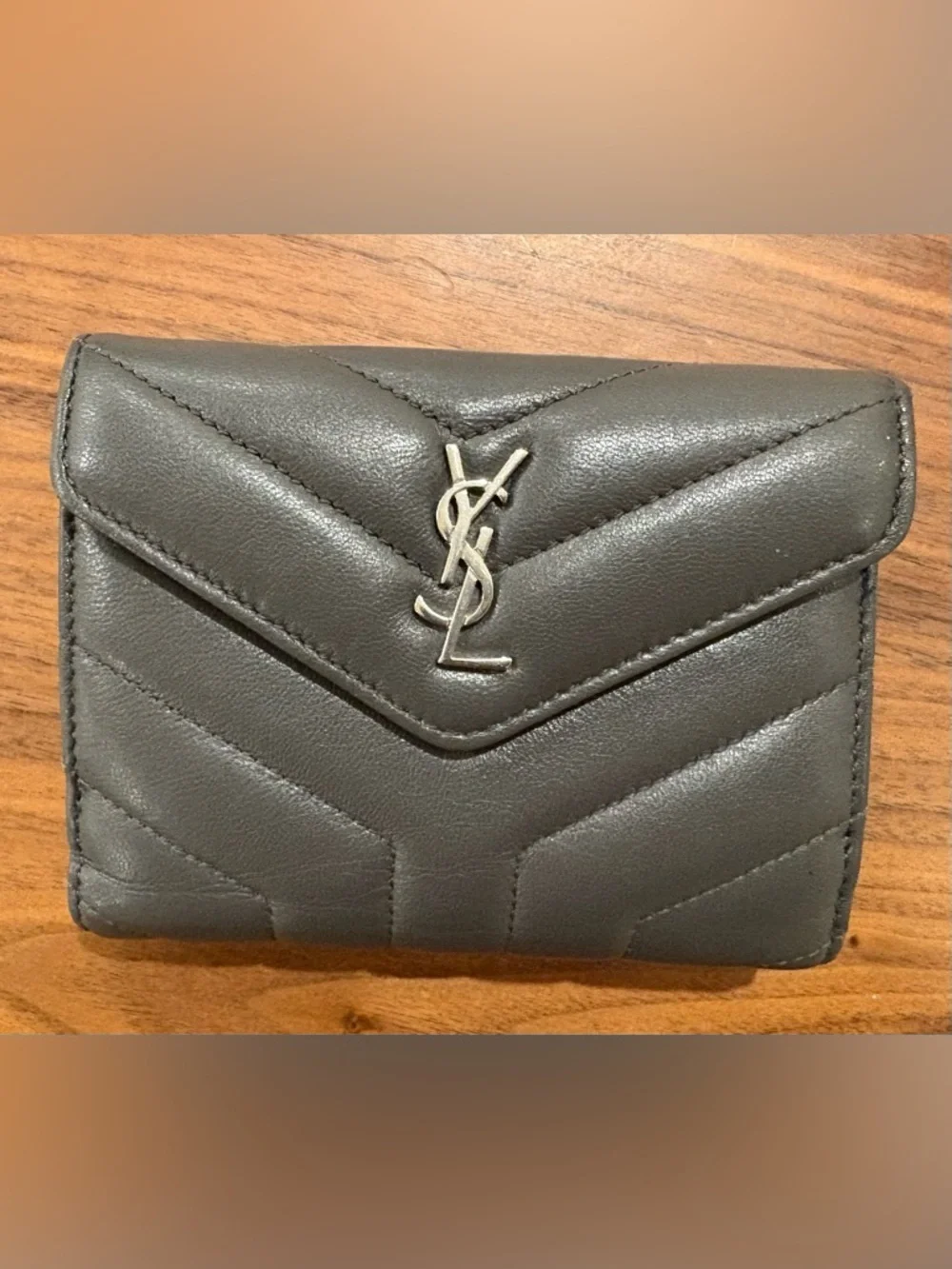 Saint Laurent Paris YSL Logo Bifold Wallet with Stitching